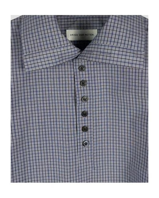 Dries Van Noten Blue Single-Breasted Shirt for men