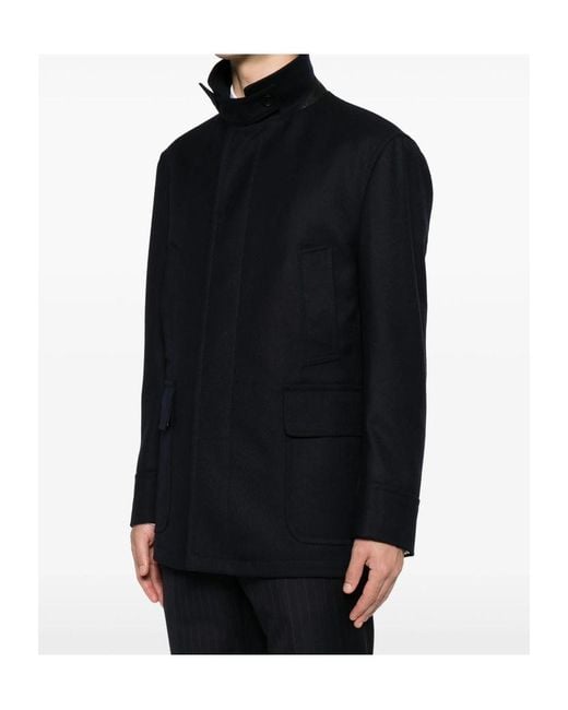 Tagliatore Blue Long-Sleeved Casual Jacket for men
