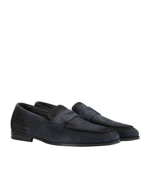 Doucal's Black Nottingham Penny Slot Loafers for men
