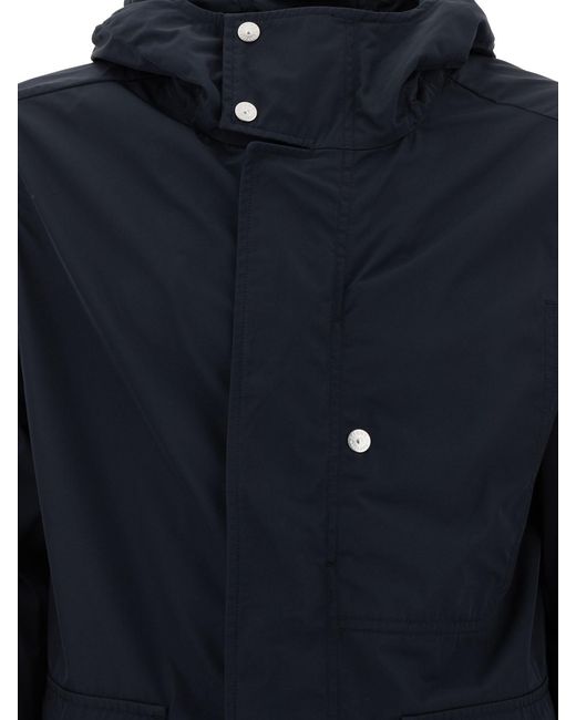 Stone Island Blue Compass-Badge Hooded Jacket for men