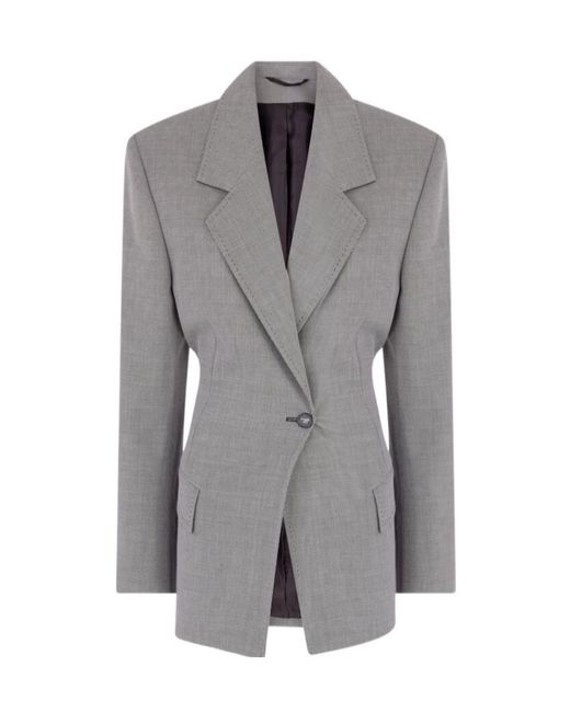 The Attico Gray The Single Breasted Blazer