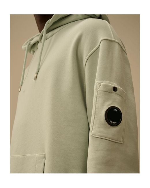 C P Company Green Lens-Detail Pocket Hoodie for men