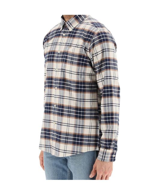 Barbour Blue Ronan Tailored Fit Check Shirt for men