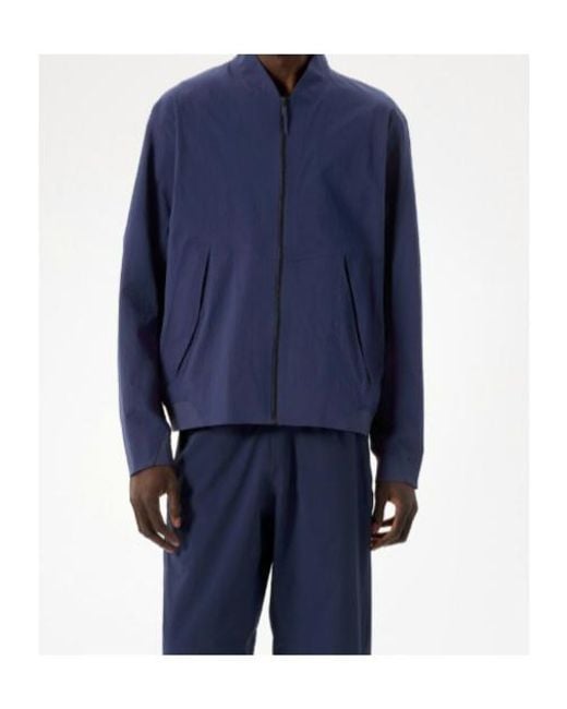 Veilance Blue Diode Zip-Up Bomber Jacket for men