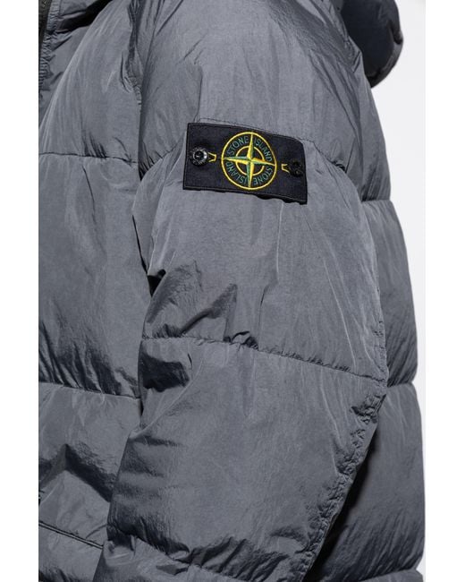 Stone Island Gray Compass-Patch Puffer Jacket for men