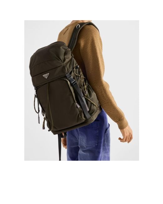 Prada Gray Speedrock Re-Nylon Backpack for men