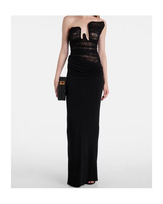 Christopher Esber Black Salacia Draped Gown