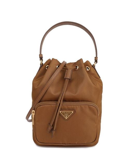 Prada Brown Duet Re-Nylon Bucket Bag