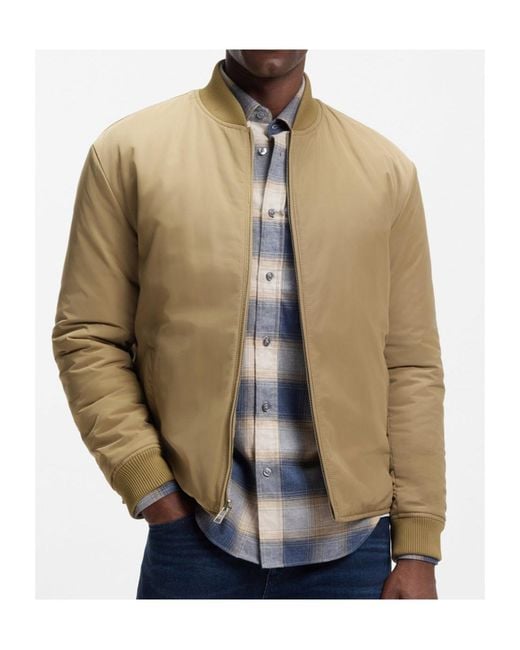 Boss Natural Long-Sleeved Hooded Cotton Jacket for men