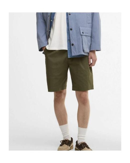Barbour Green Mordey Twill Shorts for men