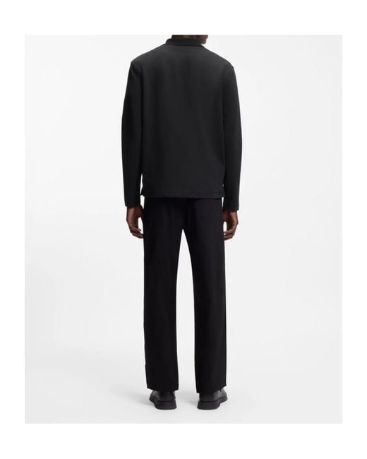 Boss Black Hugo Logo Patch Button Detailed Polo Shirt for men