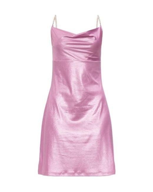 Versace Jeans Pink Couture Draped Pearl-Strap Dress