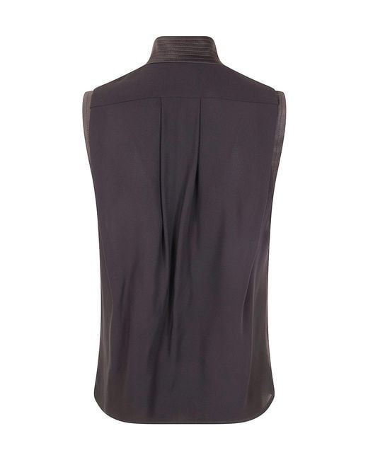 Elisabetta Franchi Black Draped High-Neck Top