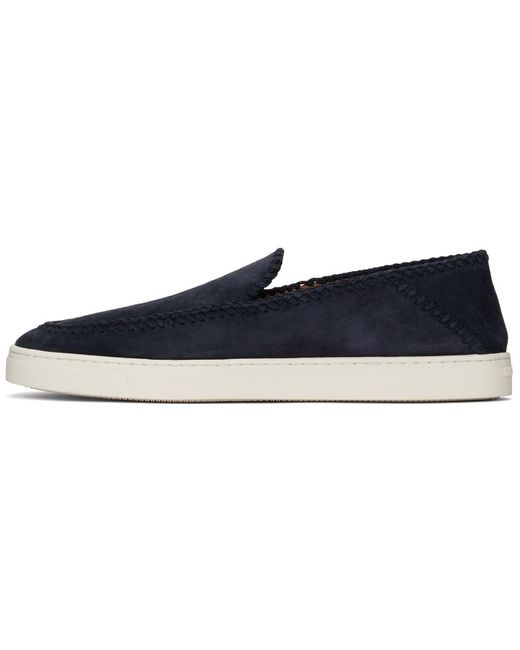 Giorgio Armani Blue Slip-On Round Toe Sneakers for men