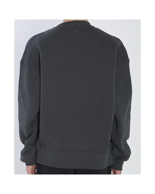 AMI Gray Ami De Coeur Logo Embossed Sweatshirt for men