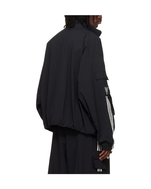 ADIDAS X WILLY CHAVARRIA Black Willy Chavarria X Adidas Originals Collaboration Stand Collar Casual Jacket for men