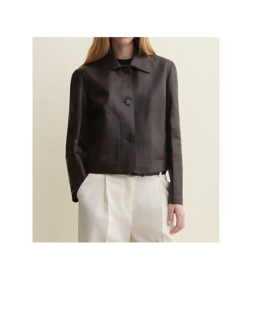Arma Black Long-Sleeved Leather Jacket