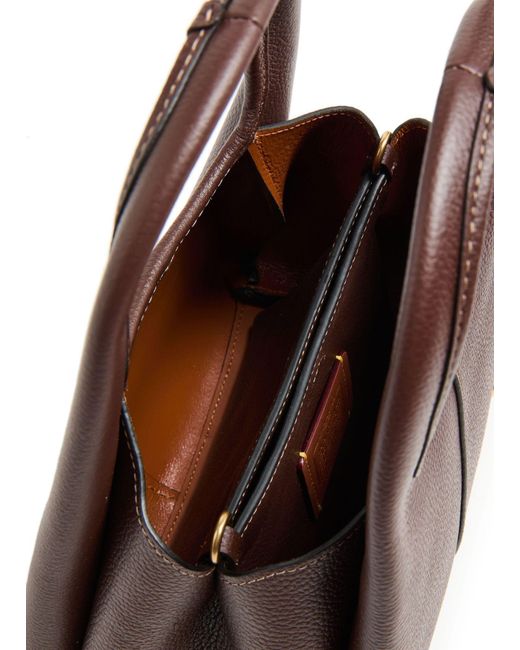 COACH Brown Lana 23 Polished Pebble Leather Shoulder Bag