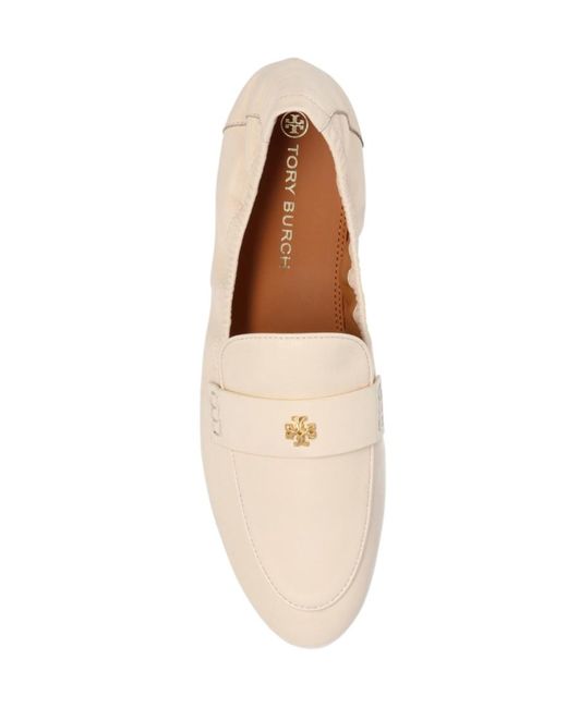 Tory Burch Natural Logo-Plaque Slip-On Ballet Loafers