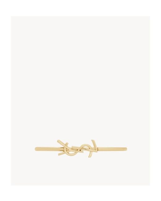 Saint Laurent Metallic Cassandre Hinged Bangle