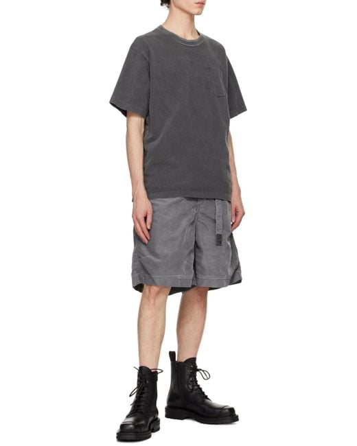 Sacai Gray Faded-Effect T-Shirt for men