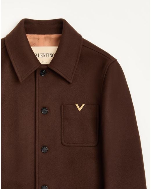 Valentino Brown Vgold Button-Up Jacket for men