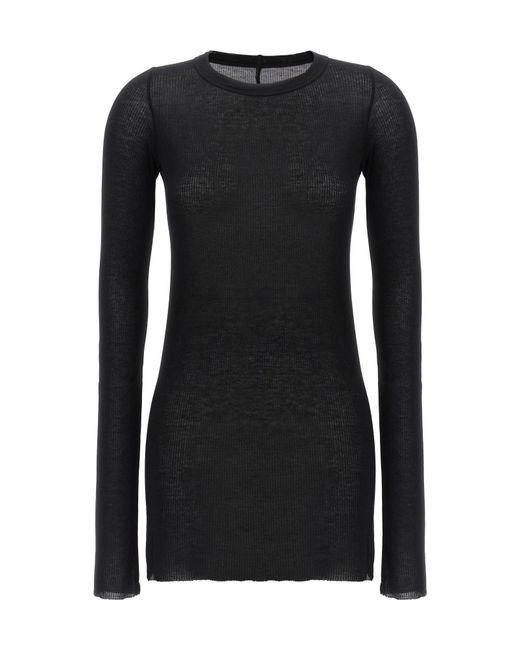 Rick Owens Black 'Rib Ls T' T-Shirt