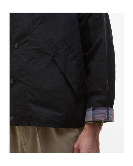 Barbour Black Logo-Embroidered Long-Sleeved Jacket for men