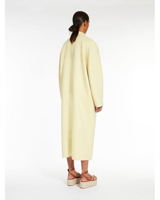 Max Mara White Double-Breasted Wool-Blend Coat