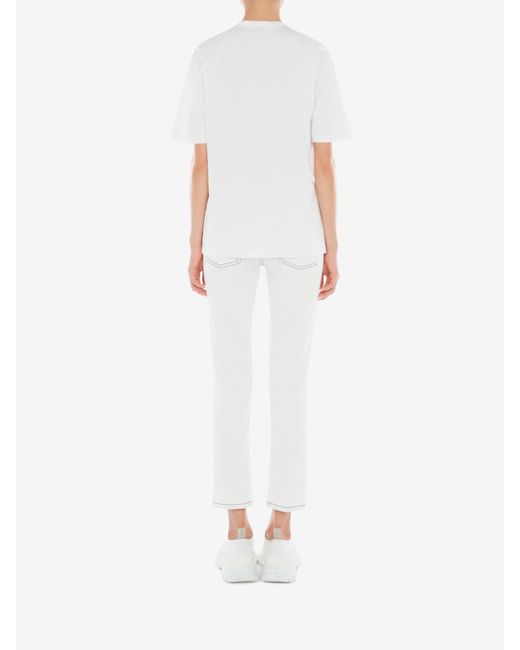 McQueen Pink Item O-Neck Short-Sleeved T-Shirt