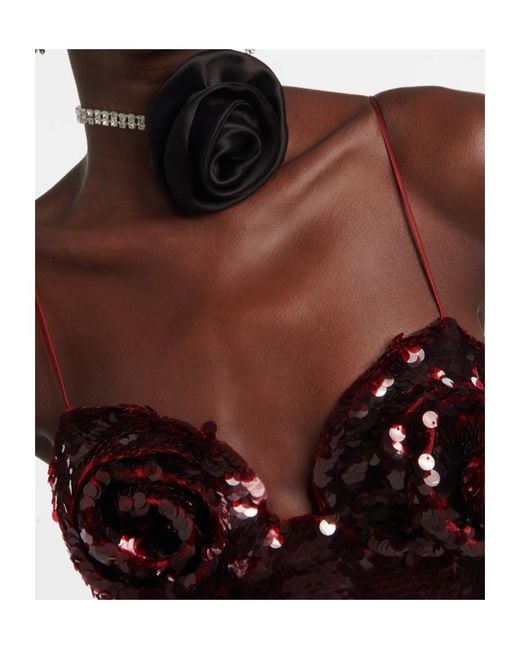 Magda Butrym Black Floral-Appliqué Crystal-Embellished Choker