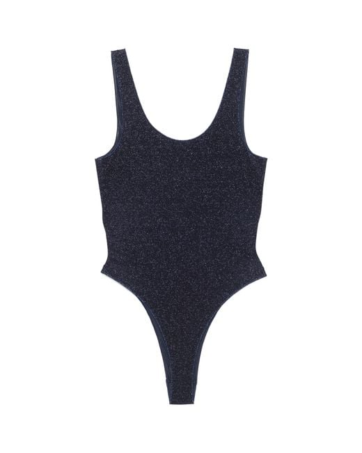Oseree Blue Lumiere Lurex Sporty Maillot