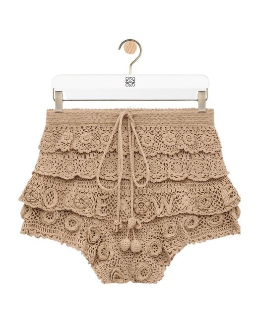 Loewe Natural Crochet Shorts