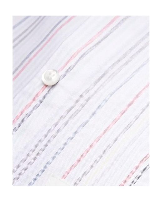 Thom Browne White Striped Long-Sleeved Shirt Dress