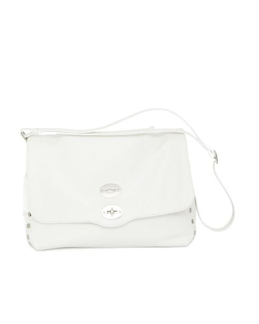 Zanellato White Logo Shoulder Bag