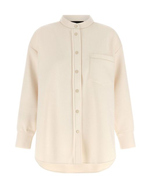 Fabiana Filippi Natural Scuba Curved Hem Shirt