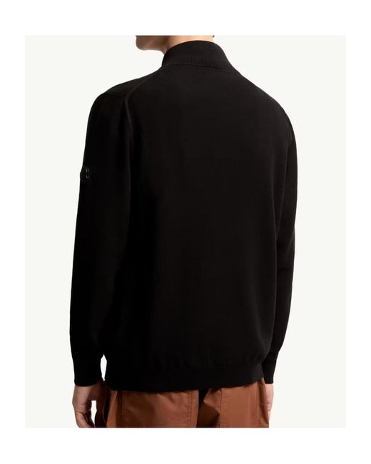 Moncler Black Zip-Up Logo Patch Cardigan for men