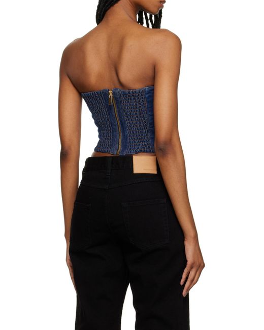 Magda Butrym Blue Denim Corset Top