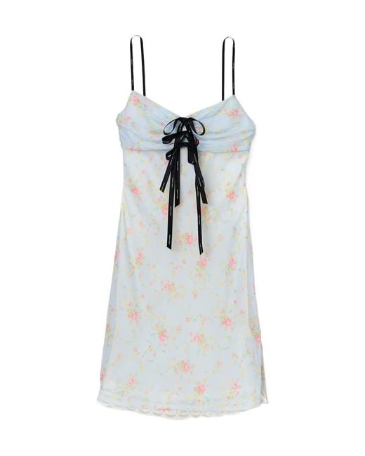 Marc Jacobs White Blurred Floral Slip Dress