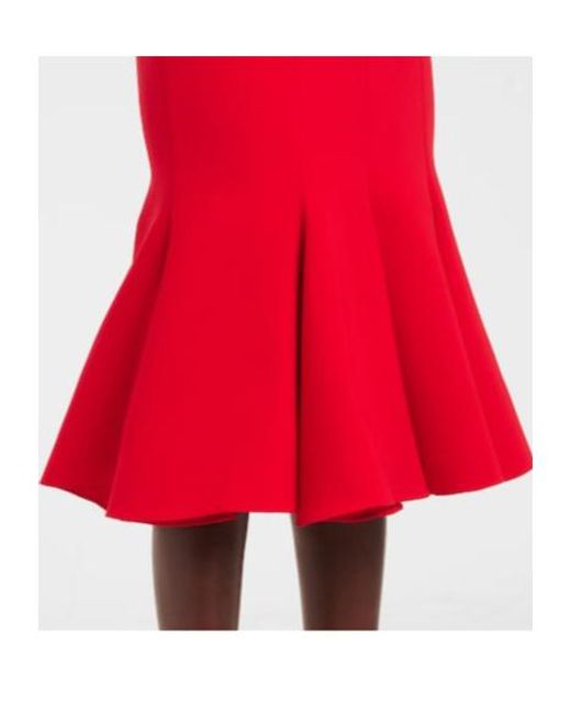 Carolina Herrera Red Crêpe Midi Dress