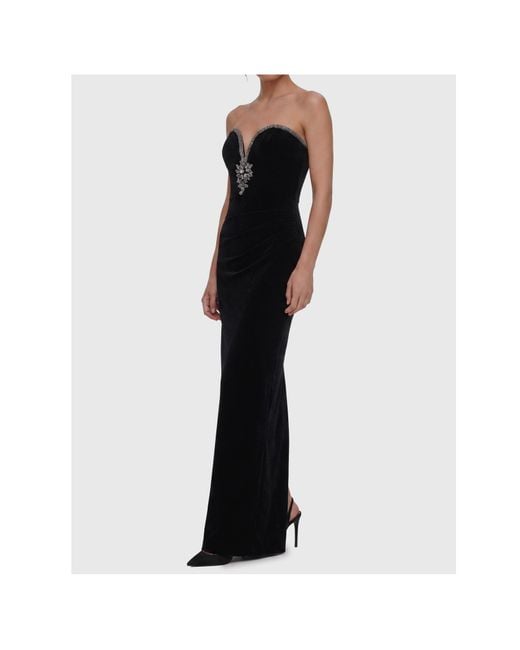 Self-Portrait Black Velvet Maxi Skirt