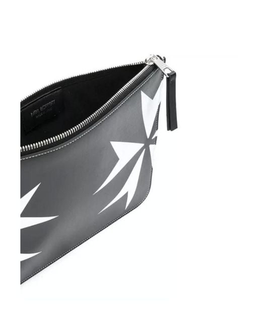 Neil Barrett Black Logo Print Clutch for men