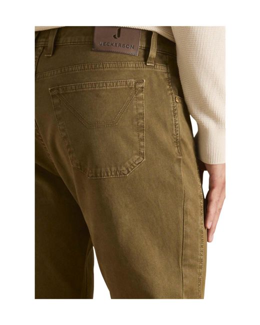 Jeckerson Green Casual Pants With Belt Loops for men