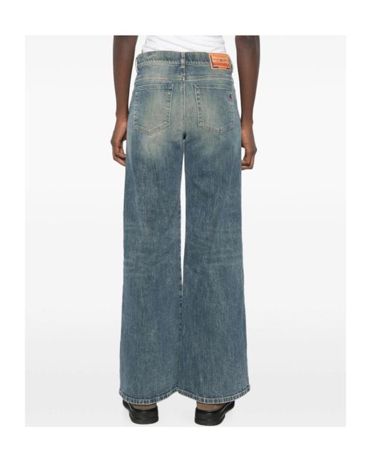 DIESEL Blue Wide-Leg Jeans