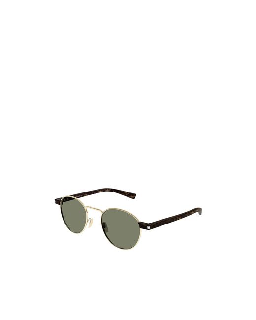 Saint Laurent Metallic Eyewear Round Frame Sunglasses for men