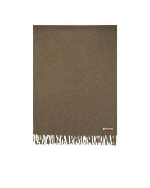 Acne Green Logo Patch Scarf for men