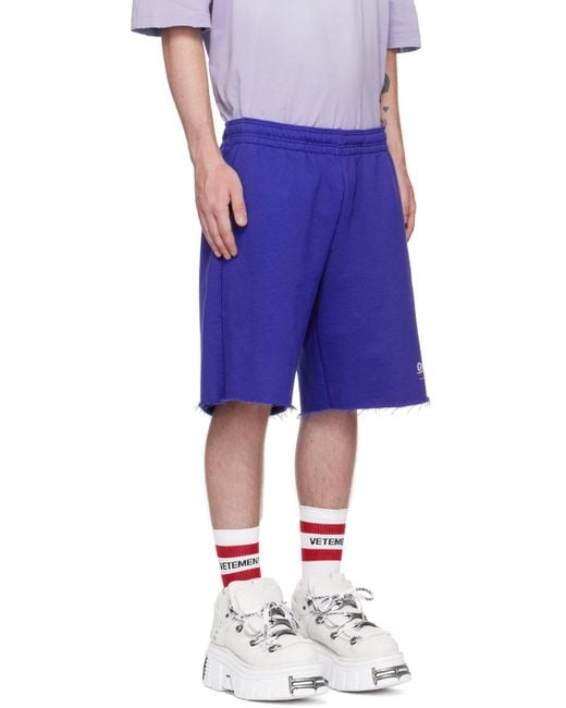 Vetements Blue Logo Shorts for men
