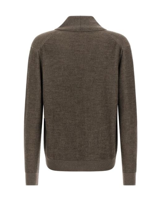 Brioni Green Long-Sleeve Open-Front Cardigan for men