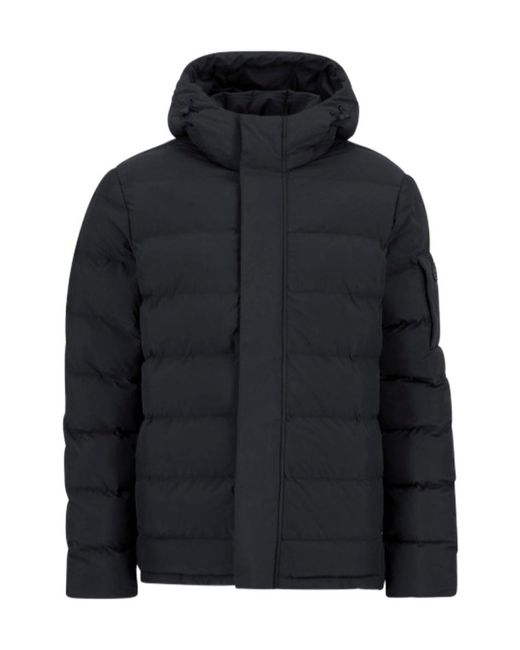 Barbour Black Hooded Quilted Jacket for men