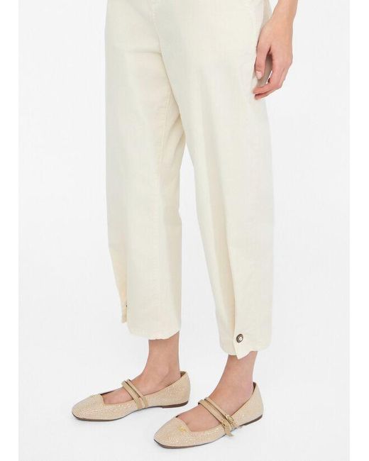Liu Jo White Rear Logo Detail Button Balloon Trousers
